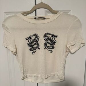 Dragon Graphic Cropped Tee
